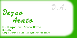 dezso arato business card