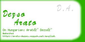 dezso arato business card